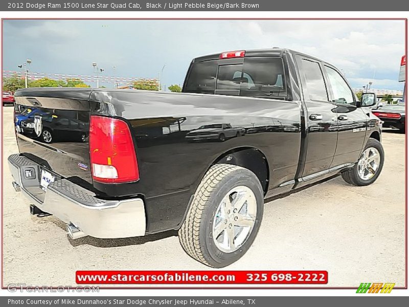 Black / Light Pebble Beige/Bark Brown 2012 Dodge Ram 1500 Lone Star Quad Cab