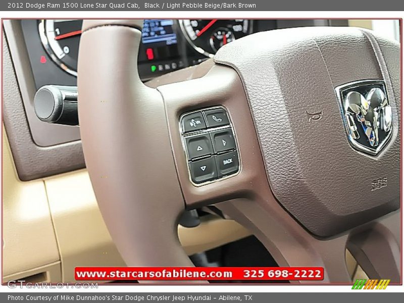 Black / Light Pebble Beige/Bark Brown 2012 Dodge Ram 1500 Lone Star Quad Cab