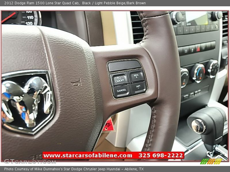 Black / Light Pebble Beige/Bark Brown 2012 Dodge Ram 1500 Lone Star Quad Cab