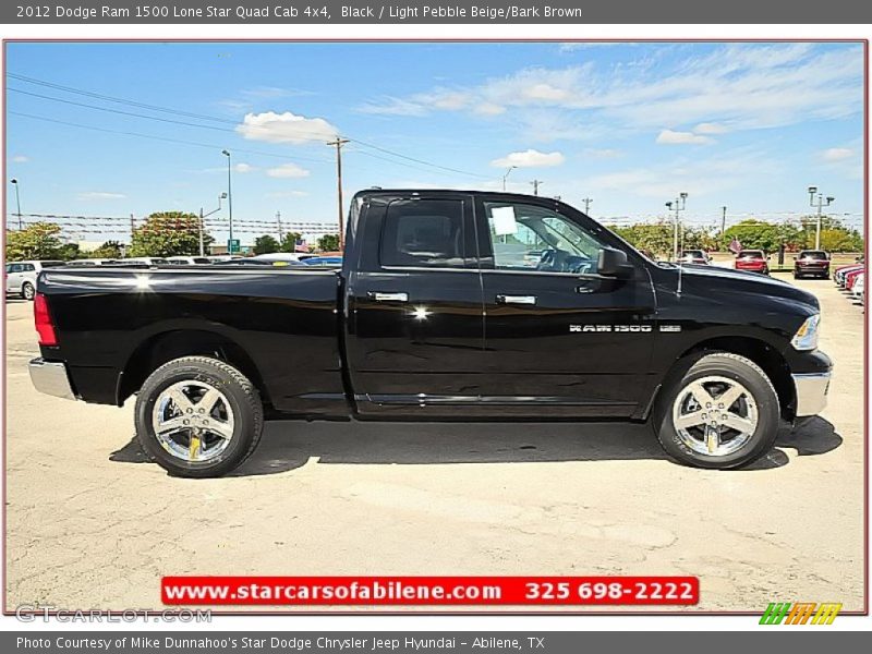 Black / Light Pebble Beige/Bark Brown 2012 Dodge Ram 1500 Lone Star Quad Cab 4x4