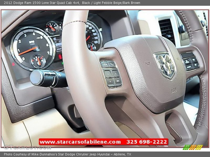Black / Light Pebble Beige/Bark Brown 2012 Dodge Ram 1500 Lone Star Quad Cab 4x4