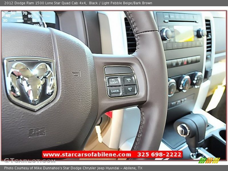 Black / Light Pebble Beige/Bark Brown 2012 Dodge Ram 1500 Lone Star Quad Cab 4x4