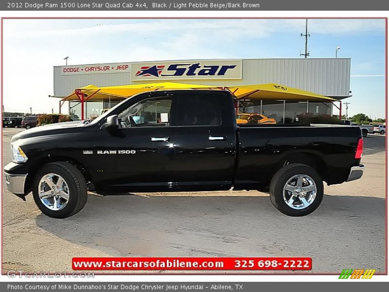 Black / Light Pebble Beige/Bark Brown 2012 Dodge Ram 1500 Lone Star Quad Cab 4x4