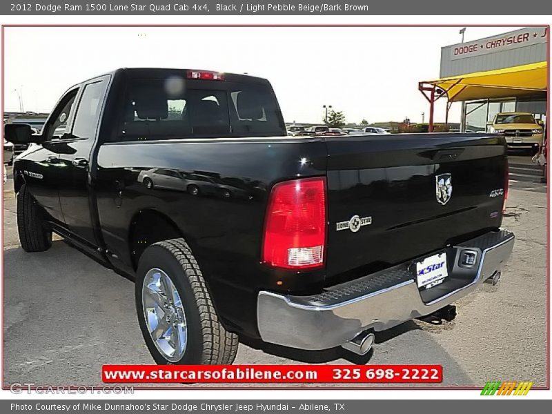 Black / Light Pebble Beige/Bark Brown 2012 Dodge Ram 1500 Lone Star Quad Cab 4x4