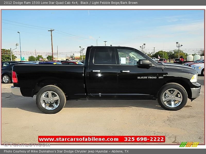 Black / Light Pebble Beige/Bark Brown 2012 Dodge Ram 1500 Lone Star Quad Cab 4x4