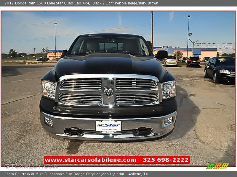 Black / Light Pebble Beige/Bark Brown 2012 Dodge Ram 1500 Lone Star Quad Cab 4x4