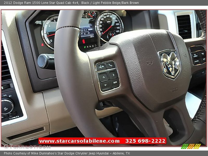 Black / Light Pebble Beige/Bark Brown 2012 Dodge Ram 1500 Lone Star Quad Cab 4x4