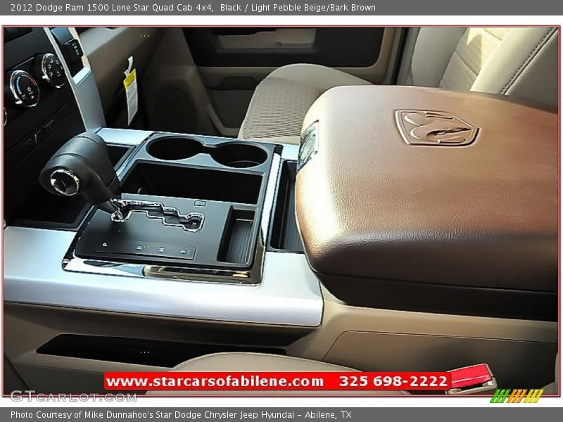 Black / Light Pebble Beige/Bark Brown 2012 Dodge Ram 1500 Lone Star Quad Cab 4x4