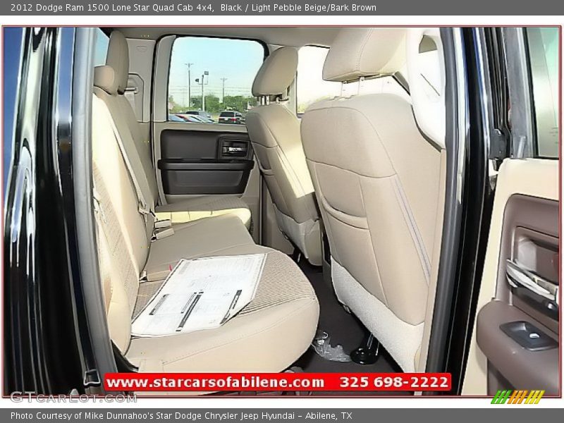 Black / Light Pebble Beige/Bark Brown 2012 Dodge Ram 1500 Lone Star Quad Cab 4x4