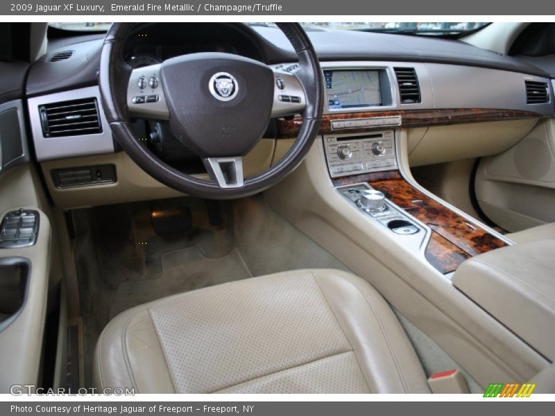 Emerald Fire Metallic / Champagne/Truffle 2009 Jaguar XF Luxury