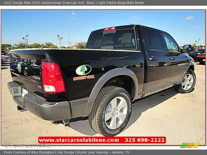 Black / Light Pebble Beige/Bark Brown 2012 Dodge Ram 1500 Outdoorsman Crew Cab 4x4