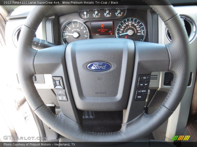 White Platinum Metallic Tri-Coat / Black 2013 Ford F150 Lariat SuperCrew 4x4