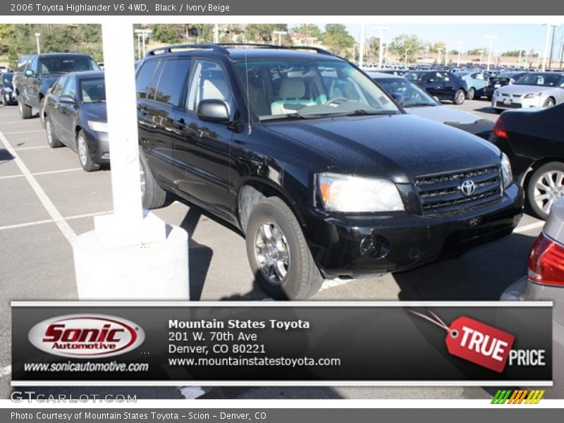 Black / Ivory Beige 2006 Toyota Highlander V6 4WD