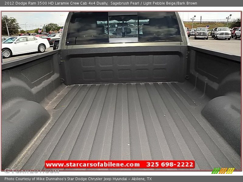Sagebrush Pearl / Light Pebble Beige/Bark Brown 2012 Dodge Ram 3500 HD Laramie Crew Cab 4x4 Dually