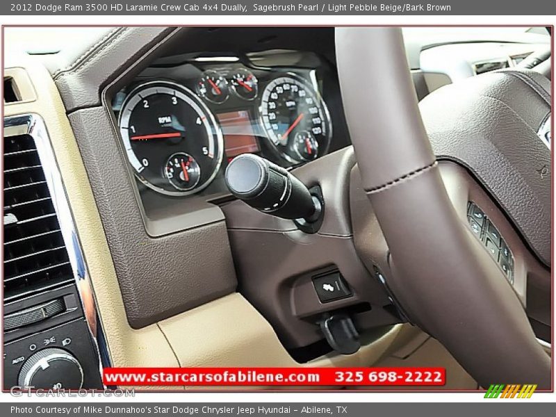 Sagebrush Pearl / Light Pebble Beige/Bark Brown 2012 Dodge Ram 3500 HD Laramie Crew Cab 4x4 Dually