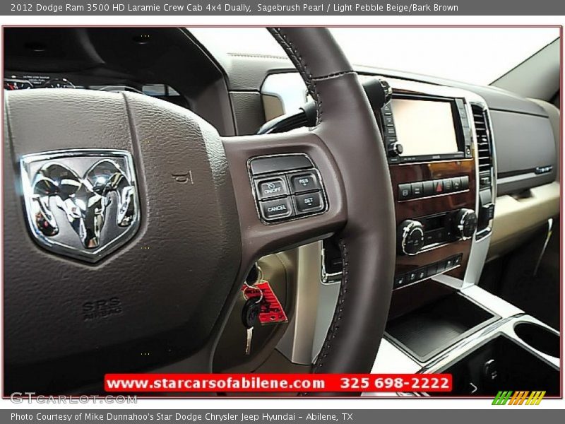 Sagebrush Pearl / Light Pebble Beige/Bark Brown 2012 Dodge Ram 3500 HD Laramie Crew Cab 4x4 Dually