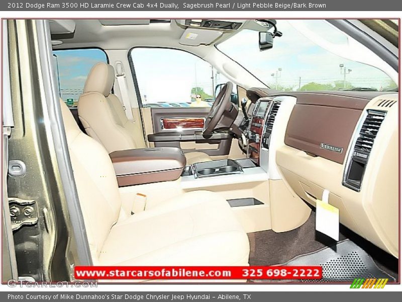 Sagebrush Pearl / Light Pebble Beige/Bark Brown 2012 Dodge Ram 3500 HD Laramie Crew Cab 4x4 Dually