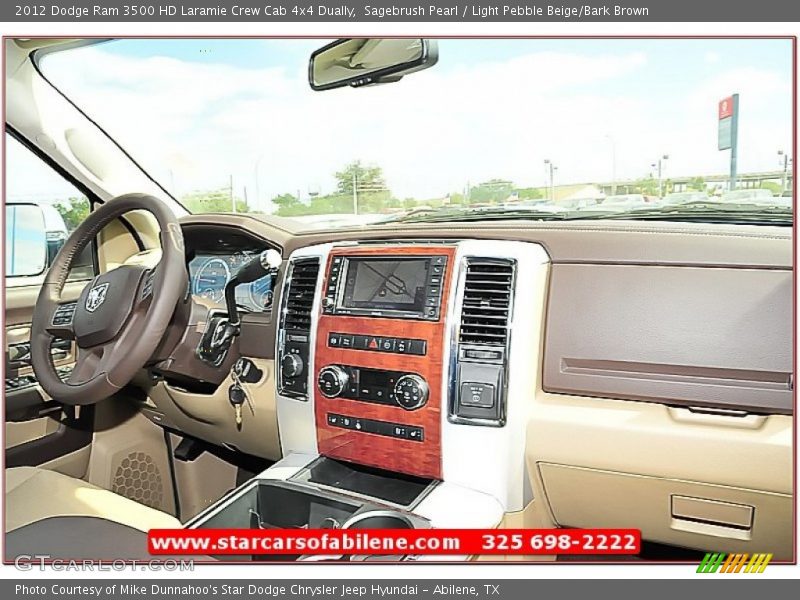 Sagebrush Pearl / Light Pebble Beige/Bark Brown 2012 Dodge Ram 3500 HD Laramie Crew Cab 4x4 Dually