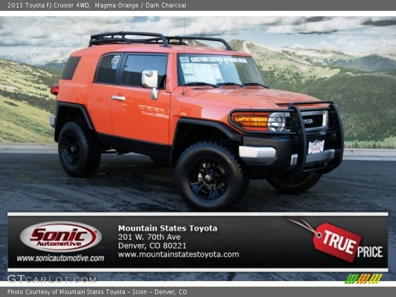 Magma Orange / Dark Charcoal 2013 Toyota FJ Cruiser 4WD