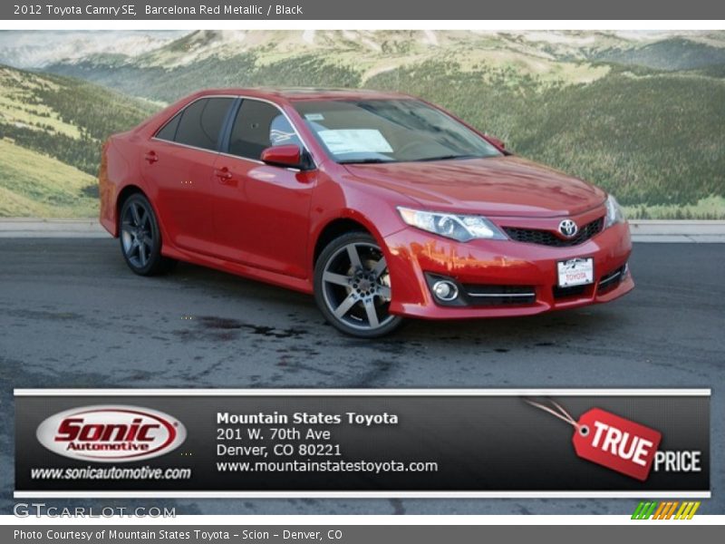 Barcelona Red Metallic / Black 2012 Toyota Camry SE