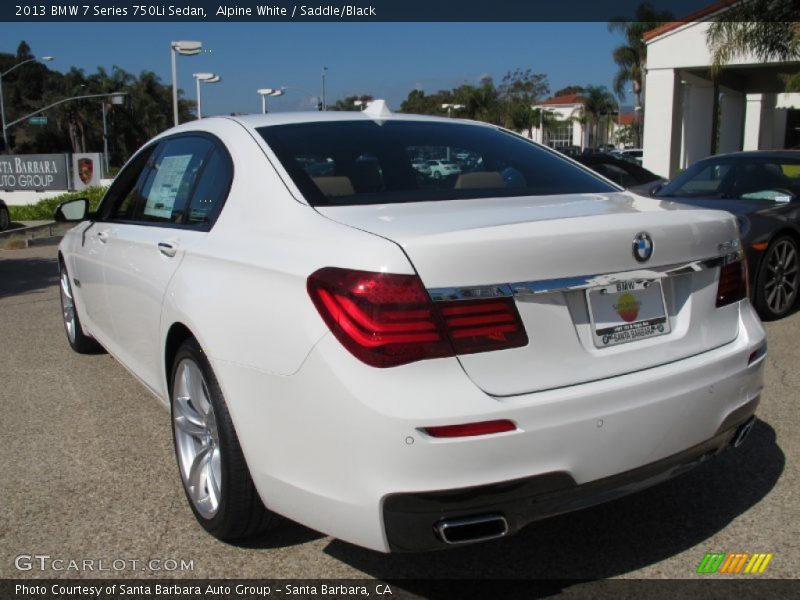 Alpine White / Saddle/Black 2013 BMW 7 Series 750Li Sedan