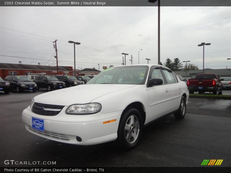 Summit White / Neutral Beige 2003 Chevrolet Malibu Sedan