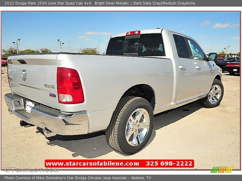 Bright Silver Metallic / Dark Slate Gray/Medium Graystone 2012 Dodge Ram 1500 Lone Star Quad Cab 4x4