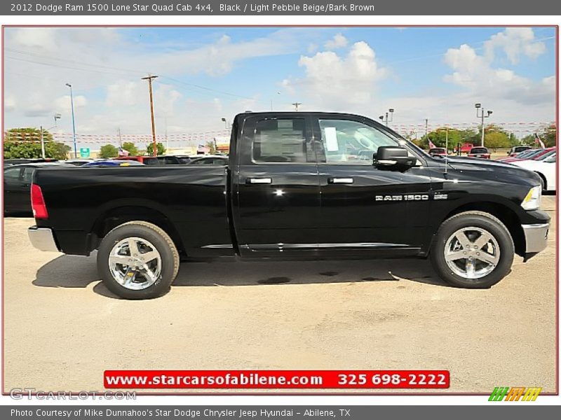 Black / Light Pebble Beige/Bark Brown 2012 Dodge Ram 1500 Lone Star Quad Cab 4x4