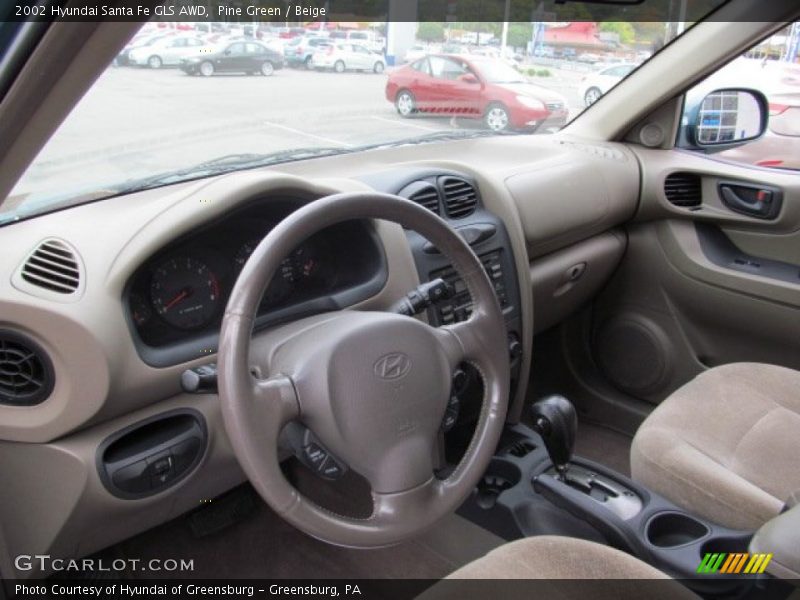 Pine Green / Beige 2002 Hyundai Santa Fe GLS AWD