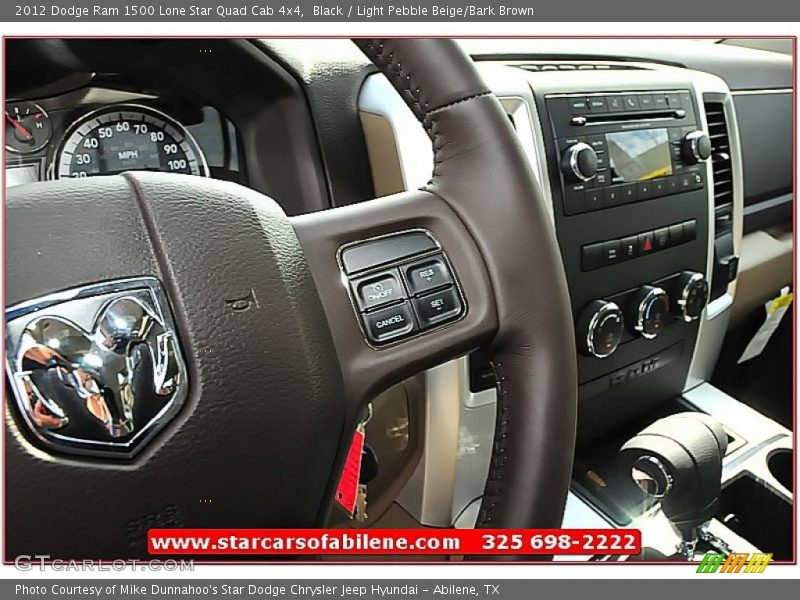 Black / Light Pebble Beige/Bark Brown 2012 Dodge Ram 1500 Lone Star Quad Cab 4x4