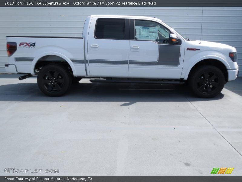 Oxford White / FX Sport Appearance Black/Red 2013 Ford F150 FX4 SuperCrew 4x4