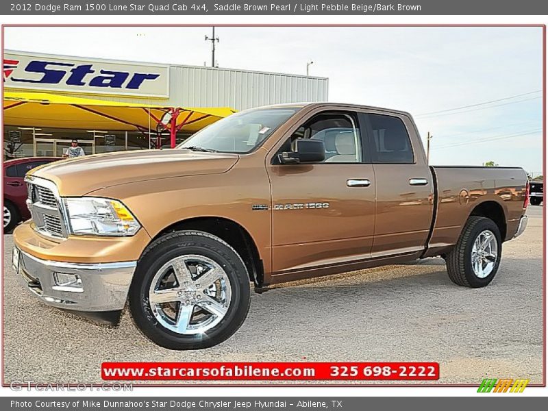 Saddle Brown Pearl / Light Pebble Beige/Bark Brown 2012 Dodge Ram 1500 Lone Star Quad Cab 4x4