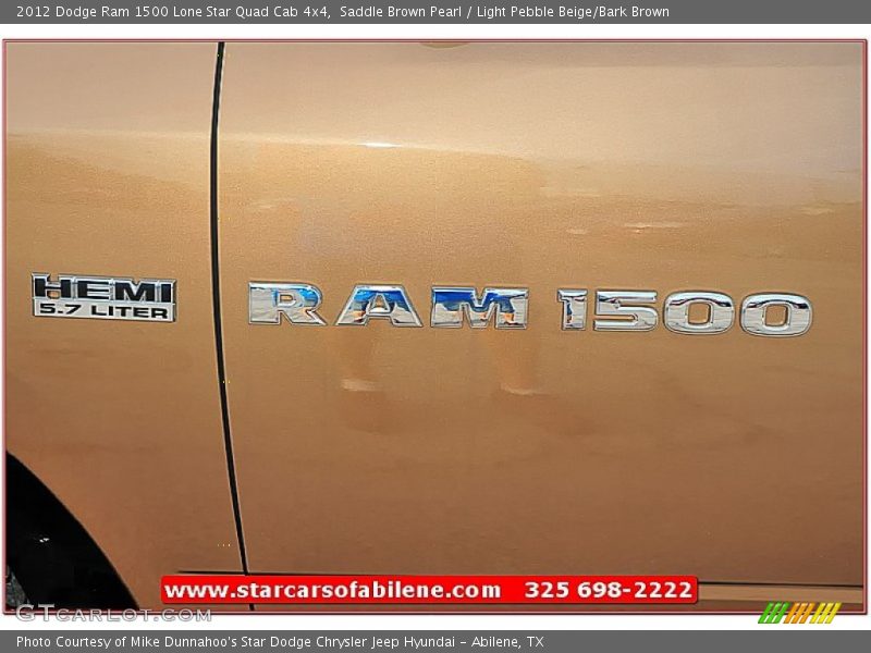 Saddle Brown Pearl / Light Pebble Beige/Bark Brown 2012 Dodge Ram 1500 Lone Star Quad Cab 4x4