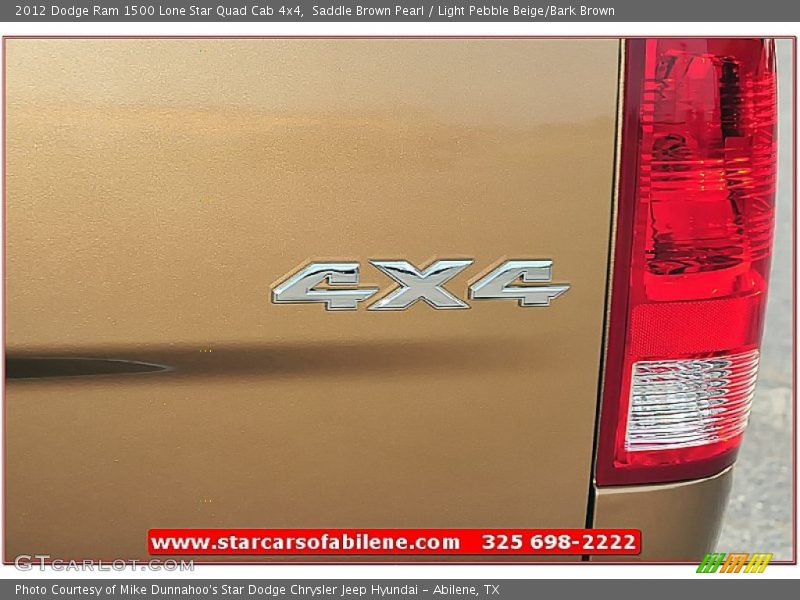 Saddle Brown Pearl / Light Pebble Beige/Bark Brown 2012 Dodge Ram 1500 Lone Star Quad Cab 4x4