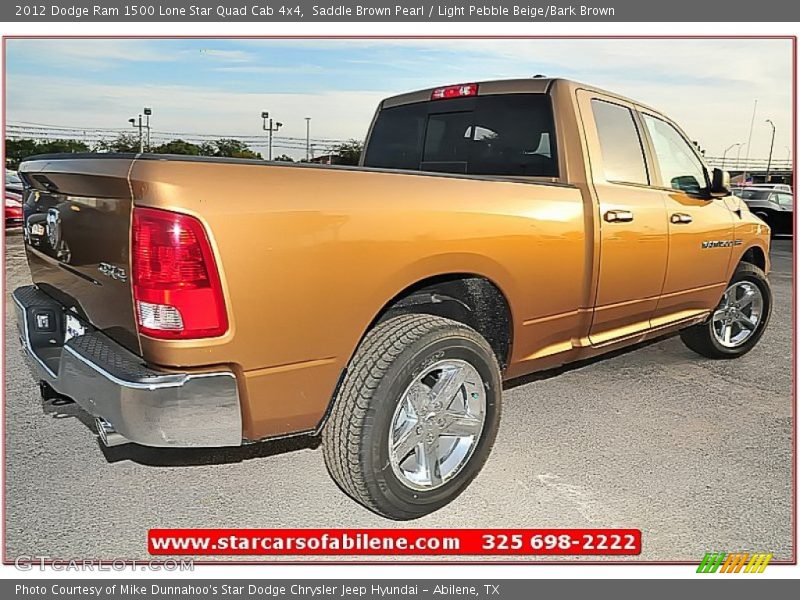 Saddle Brown Pearl / Light Pebble Beige/Bark Brown 2012 Dodge Ram 1500 Lone Star Quad Cab 4x4