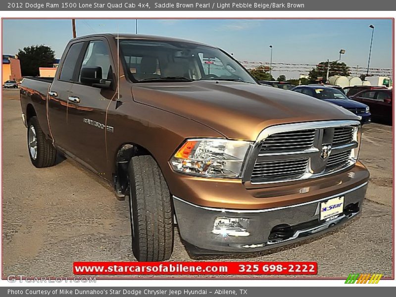 Saddle Brown Pearl / Light Pebble Beige/Bark Brown 2012 Dodge Ram 1500 Lone Star Quad Cab 4x4