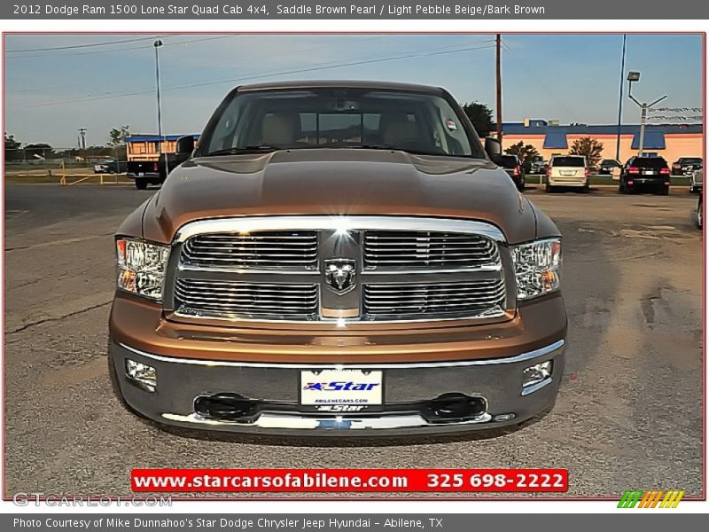 Saddle Brown Pearl / Light Pebble Beige/Bark Brown 2012 Dodge Ram 1500 Lone Star Quad Cab 4x4