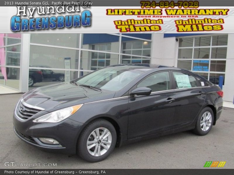 Pacific Blue Pearl / Gray 2013 Hyundai Sonata GLS