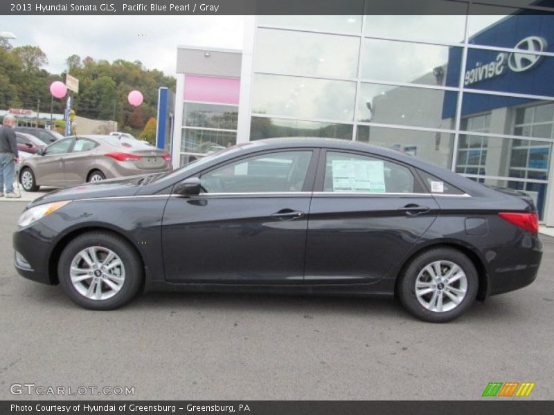 Pacific Blue Pearl / Gray 2013 Hyundai Sonata GLS