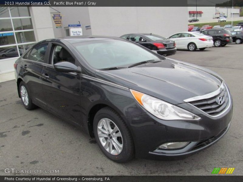 Pacific Blue Pearl / Gray 2013 Hyundai Sonata GLS