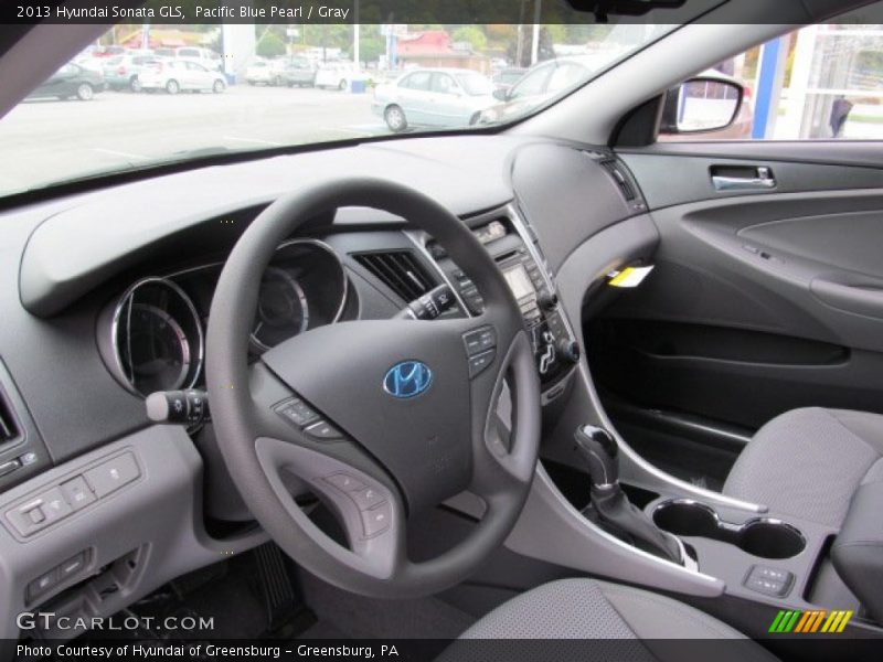 Pacific Blue Pearl / Gray 2013 Hyundai Sonata GLS