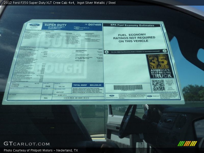 Ingot Silver Metallic / Steel 2012 Ford F350 Super Duty XLT Crew Cab 4x4