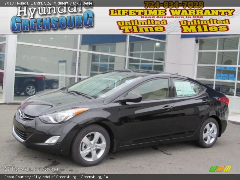 Midnight Black / Beige 2013 Hyundai Elantra GLS