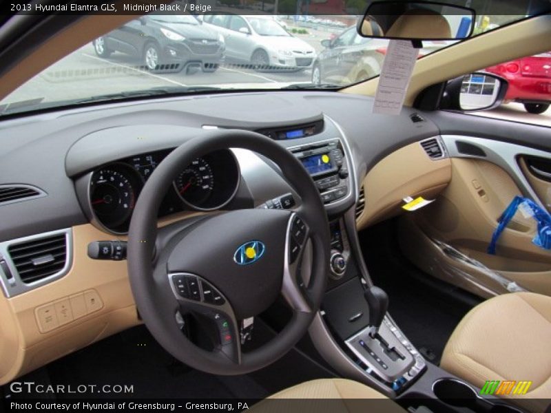 Midnight Black / Beige 2013 Hyundai Elantra GLS