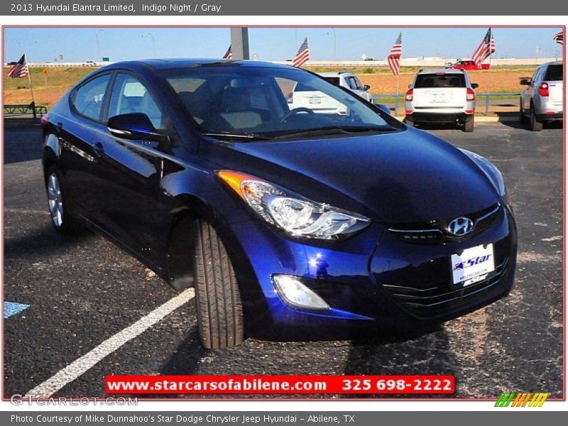 Indigo Night / Gray 2013 Hyundai Elantra Limited