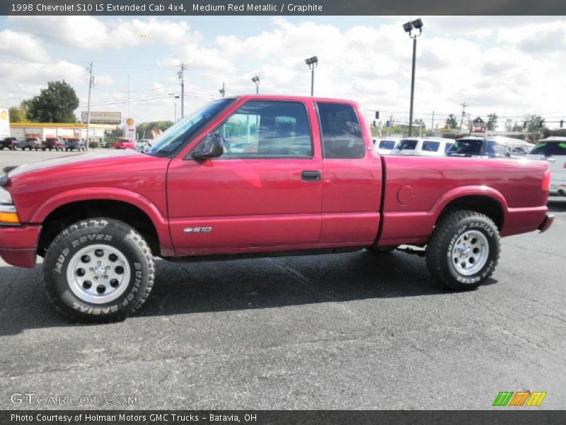 Medium Red Metallic / Graphite 1998 Chevrolet S10 LS Extended Cab 4x4