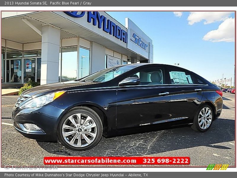 Pacific Blue Pearl / Gray 2013 Hyundai Sonata SE