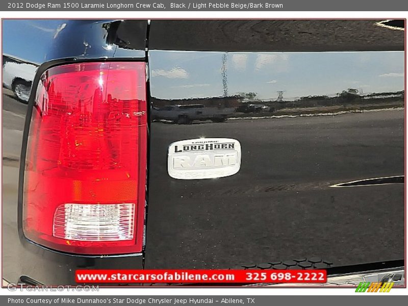 Black / Light Pebble Beige/Bark Brown 2012 Dodge Ram 1500 Laramie Longhorn Crew Cab