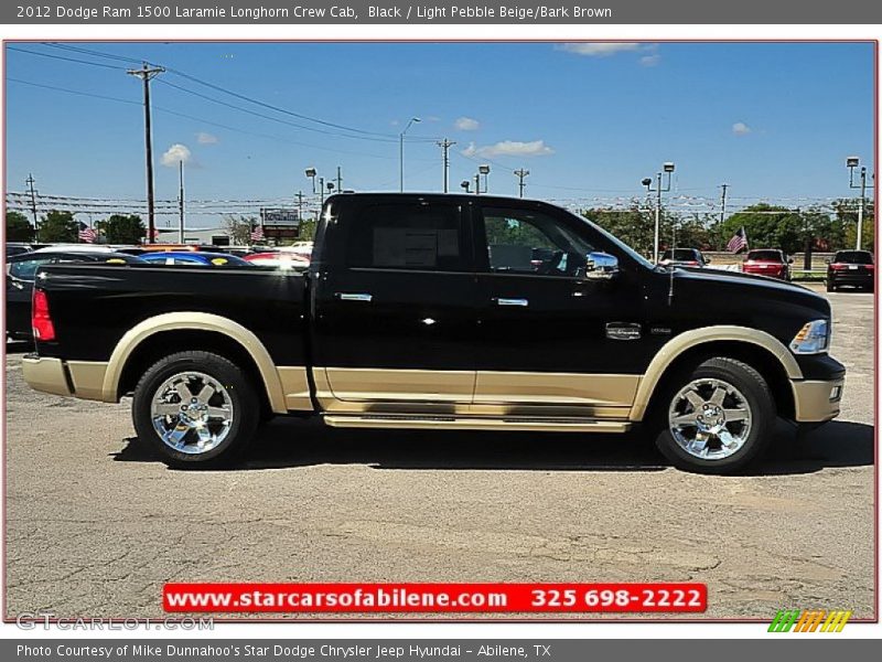 Black / Light Pebble Beige/Bark Brown 2012 Dodge Ram 1500 Laramie Longhorn Crew Cab