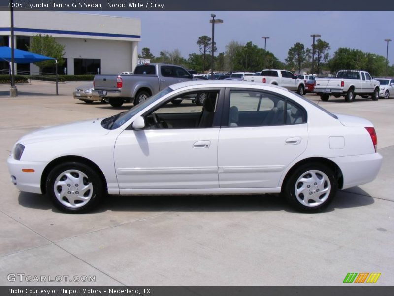 Nordic White / Gray 2005 Hyundai Elantra GLS Sedan